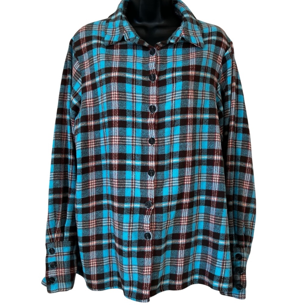 PRETTYLITTLETHING BABY BLUE
TARTAN CHECK FLANNEL SHIRT